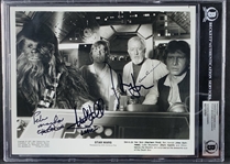 A New Hope: Original Press Photo from Famed "Cockpit" Scene with Guinness, Ford, Hamill & Mayhew (Steve Grad Collection)(Beckett/BAS Encapsulated) 