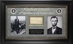 Abraham Lincoln Rare Signed Congressional Free Frank in Custom Framed Display (BAS/Beckett Graded MINT 9!)