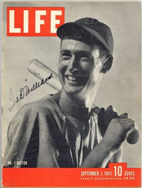 Ted Williams Signed Original Complete 1941 LIFE Magazine (JSA)
