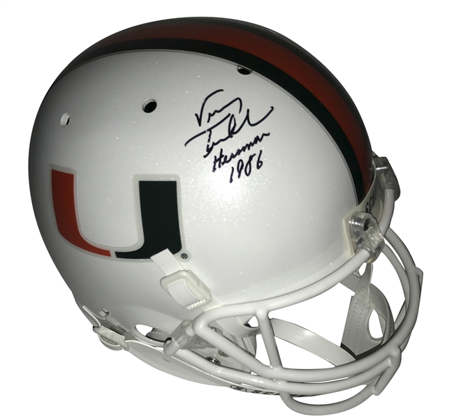 Vinny Testaverde Signed University of Miami Full Size Replica Helmet (JSA)