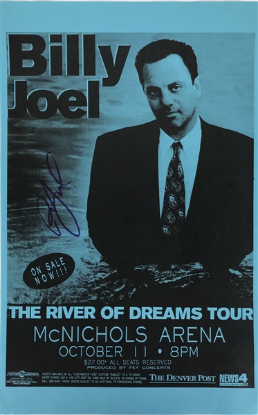 Billy Joel Rare Signed Original 11" x 17" River of Dreams Concert Poster (Beckett/BAS)
