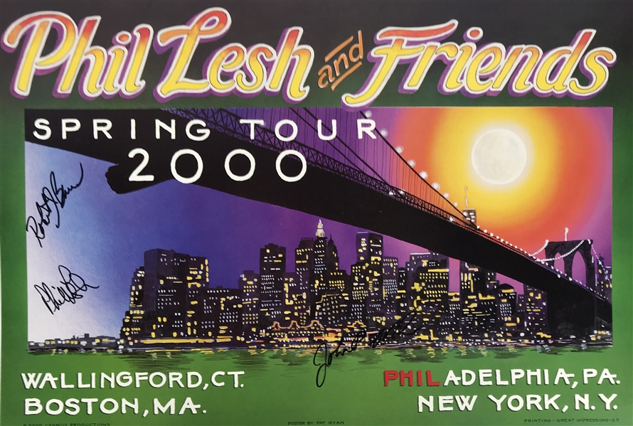 (Grateful Dead) Phil Lesh & Friends Multi-Signed Original 2000 13" x 17" Concert Poster w/Lesh, Barraco & Molo (Beckett/BAS Guaranteed)