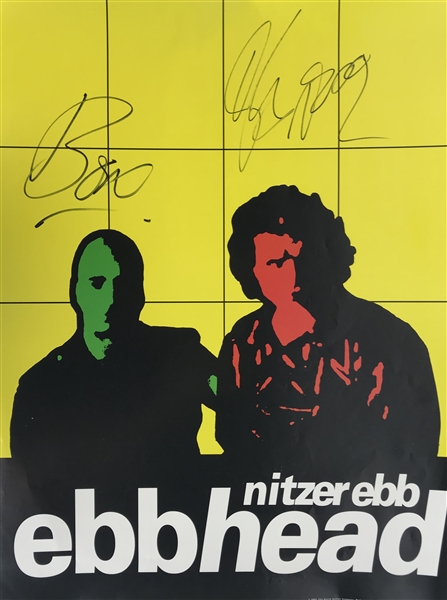 Nitzer Ebb: Bon Harris & Douglas McCarthy Dual Signed 18" x 24" Concert Poster (Beckett/BAS)
