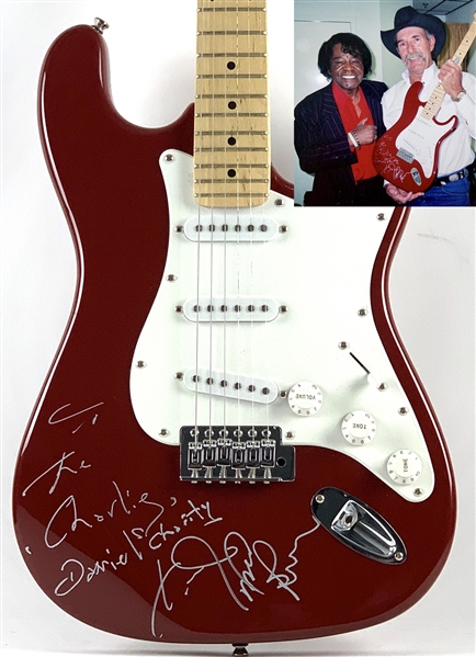 James Brown Signed & Inscribed Stratocaster Style Guitar with Photo Proof (Epperson/REAL LOA)