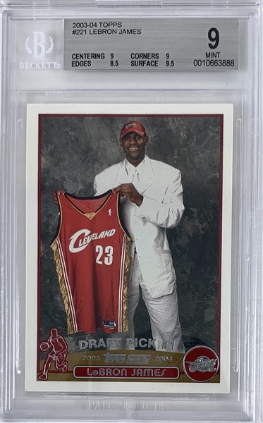 Lebron James 2003-04 Topps Rookie Card (#221) :: BGS Graded MINT 9