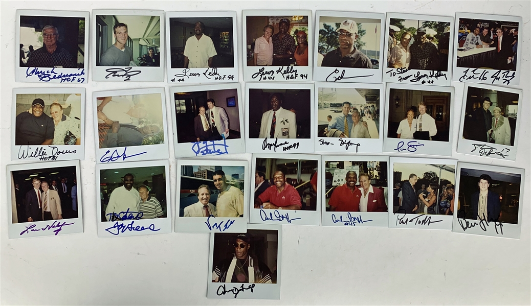 NFL Stars Lot of Twenty Two (22) Signed Polaroid Photographs w/ Dickerson, Young, Kelley & Others! (Beckett/BAS Guaranteed)
