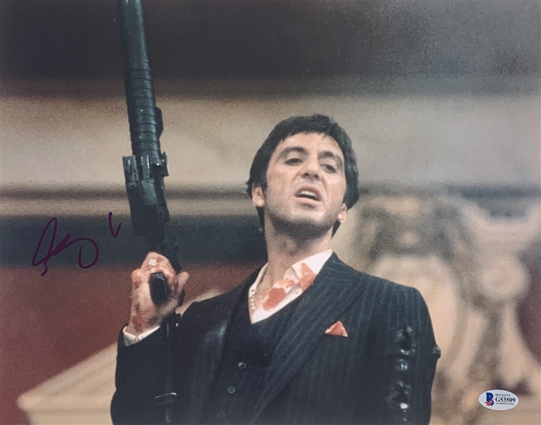 Al Pacino In-Person Signed 11" x 14" Color Photo from "Scarface" (Beckett/BAS COA)