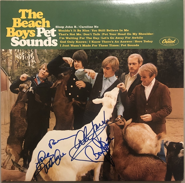 The Beach Boys Group Signed "Pet Sounds" Record Album (4 Sigs)(John Brennan Collection)(Beckett/BAS Guaranteed)