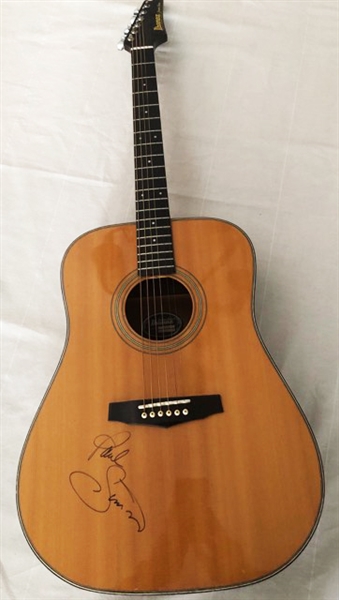 Paul Simon Signed & PLAYED Acoustic Guitar with RARE On The Body Autograph (Beckett/BAS Guaranteed)