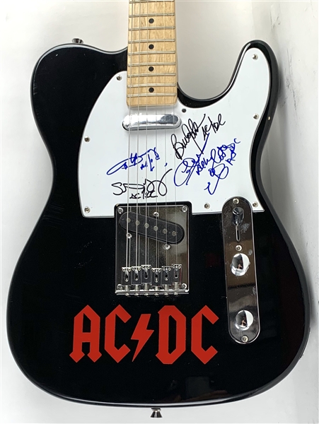 AC/DC Group Signed Telecaster Style Guitar with Current Lineup (5 Signatures)(Epperson/REAL)