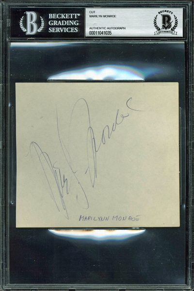 Marilyn Monroe Boldly Signed 5" x 4.5" Album Page (Beckett/BAS Encapsulated)