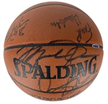 1997-98 NBA Champion Chicago Bulls Team Signed April 7th Game Issued Basketball w/ Jordan, Jackson & Others! (PSA/DNA & UDA)