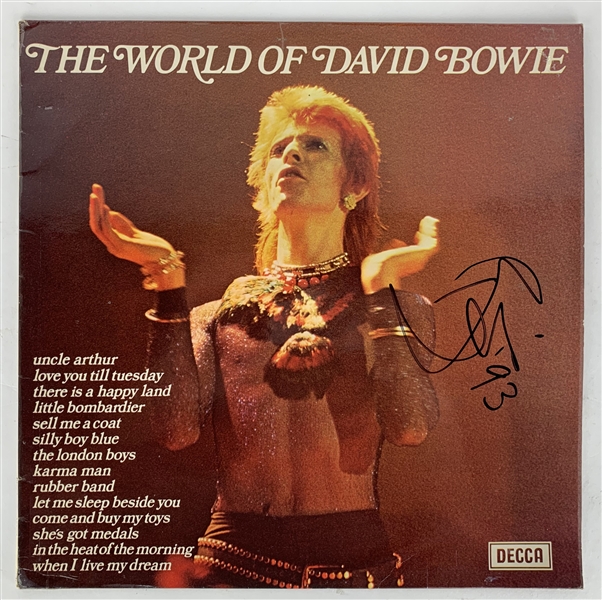 David Bowie Signed "World Of" Record Album Cover (PSA/DNA)