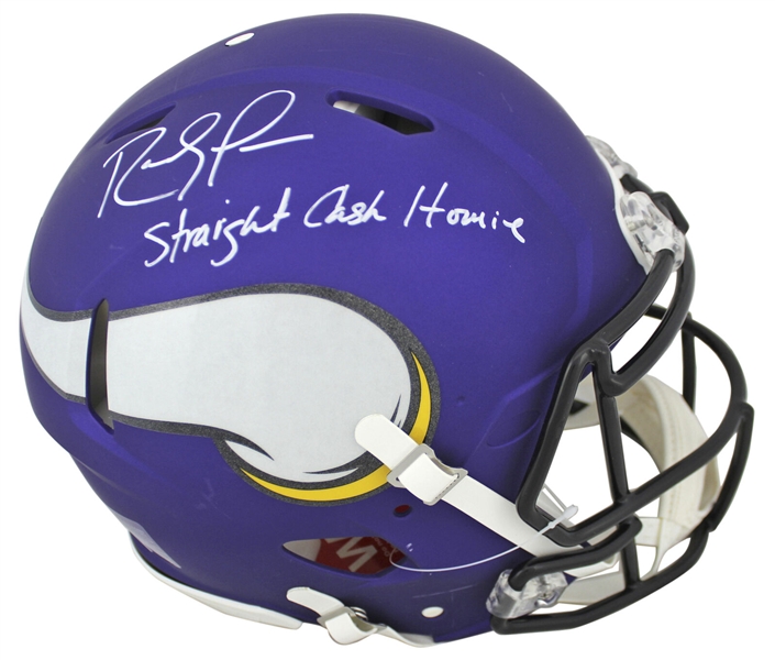 Randy Moss Signed Vikings Full Size Authentic Proline Model Game Helmet with "Straight Cash Homie" Inscription (Beckett/BAS COA)