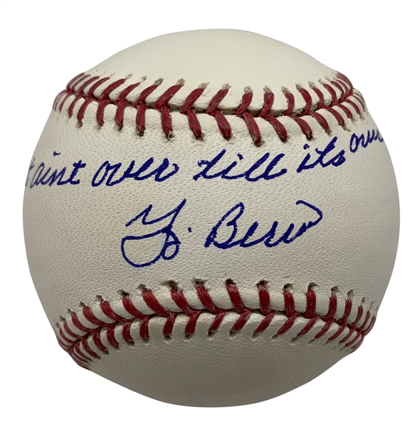 Yogi Berra Signed OAL Baseball with "It Aint Over Till Its Over" Inscription (Beckett/BAS Guaranteed)