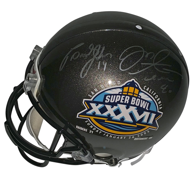 Brad Johnson & Mike Alstott Dual Signed Super Bowl XXXVII PROLINE Helmet (Beckett/BAS Guaranteed)