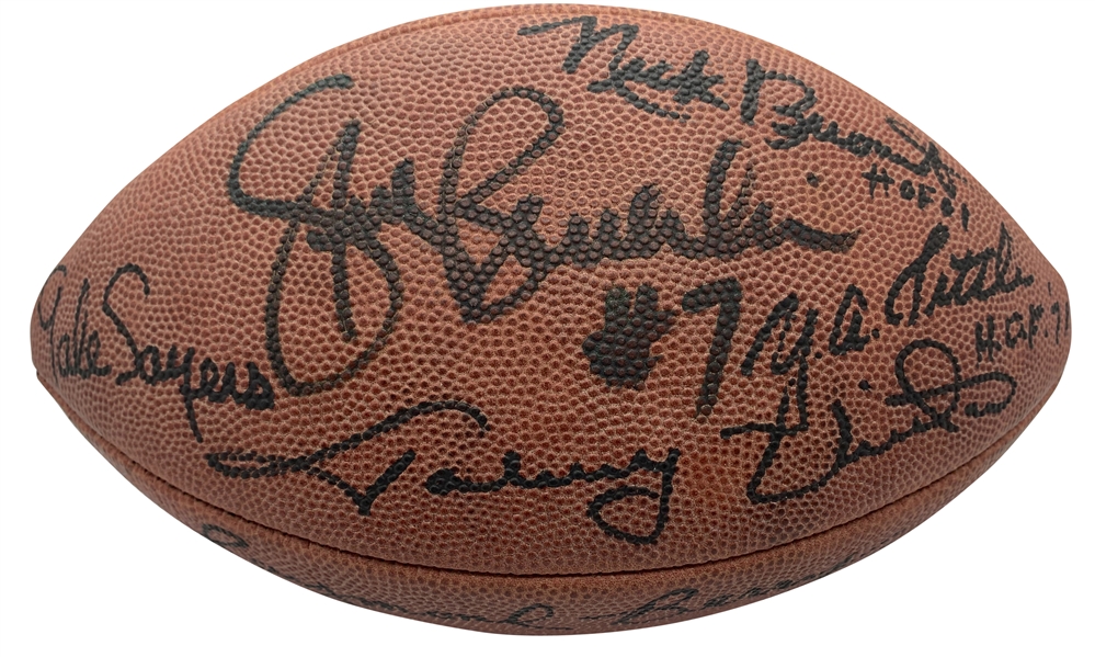 NFL Legends Signed Leather NFL Football w/ Brown, Unitas & Others! (Beckett/BAS Guaranteed)