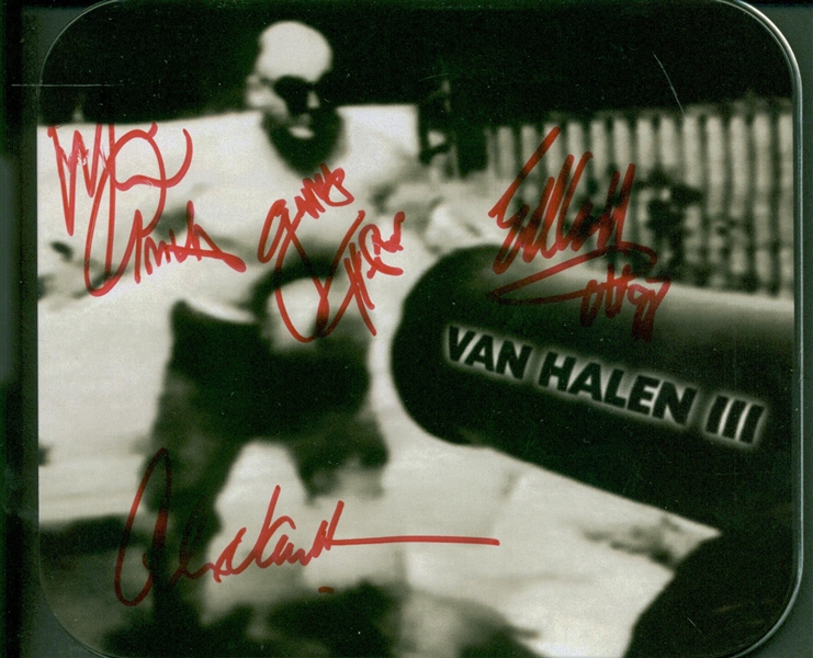 Van Halen Group Signed Van Helen III-CD Tin Case (Beckett/BAS Guaranteed)