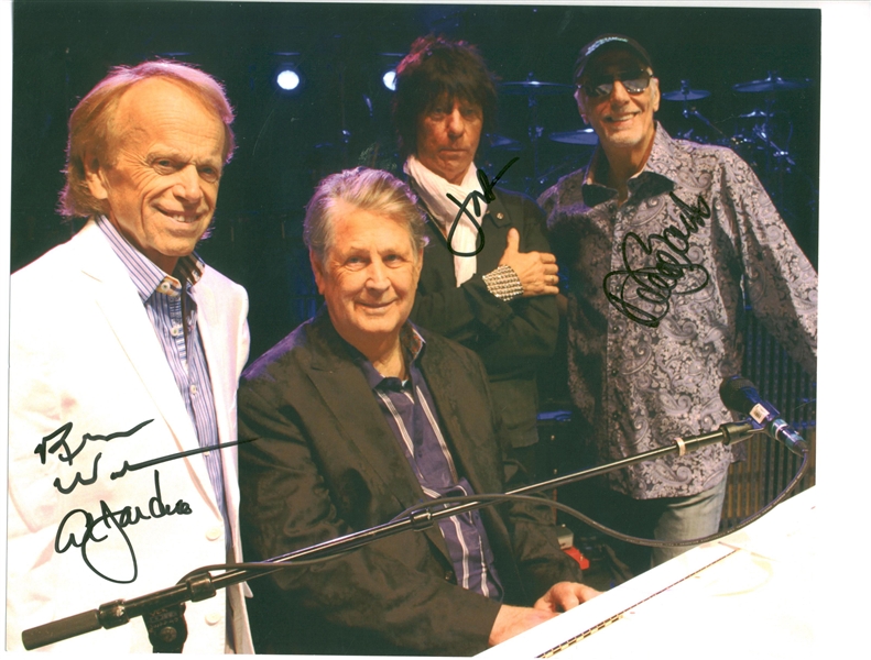 Jeff Beck, Brian Wilson, Al Jardine & David Marks Signed 8" x 10" Photograph (REAL/Epperson)