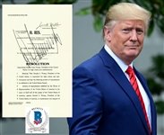 President Donald Trump Amazing Signed Articles of Impeachment Souvenir Typescript (Beckett/BAS LOA)