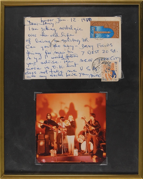 Velvet Underground: Nico RARE Handwritten & Signed Note in Framed Display (Beckett/BAS Guaranteed)