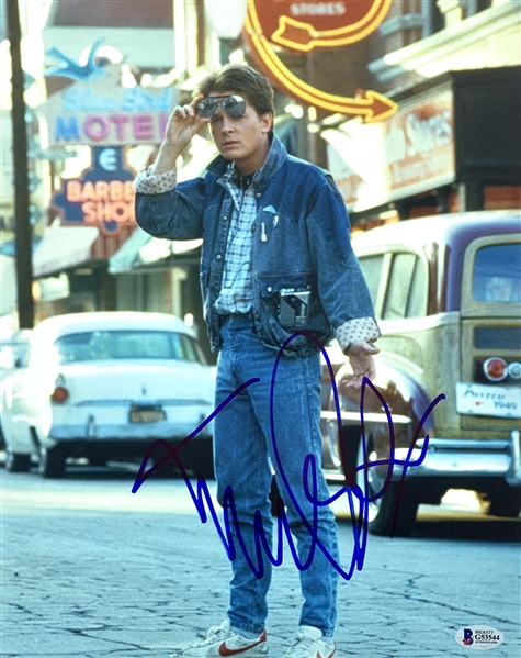 Michael J. Fox In-Person Signed 11" x 14" Color Photo from "Back to the Future" (Beckett/BAS COA)