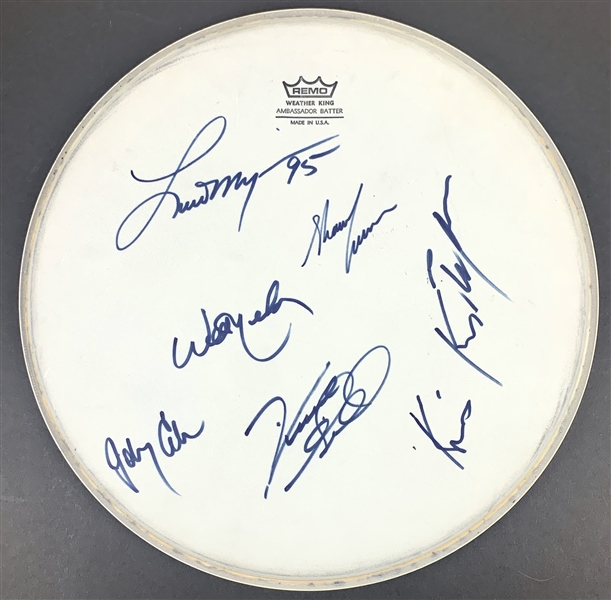Country Greats Rare Signed 14-inch Remo Drumhead with Johnny Cash, Willie Nelson, etc. (7 Sigs)(Beckett/BAS Guaranteed)