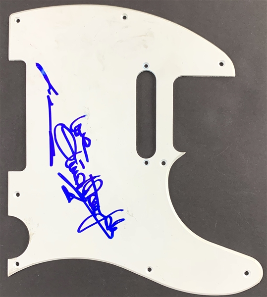Grease: Olivia Newton-John & John Travolta Dual Signed Telecaster Style Guitar Pickguard (John Brennan Collection)(Beckett/BAS Guaranteed)