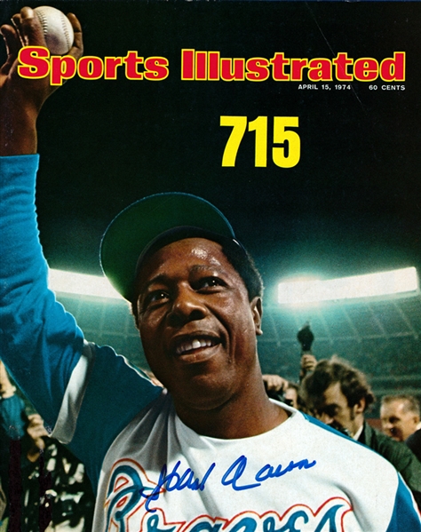 Hank Aaron Signed April 15, 1974 Sports Illustrated Magazine (Aaron Breaks Ruths HR Record)(Beckett/BAS COA)