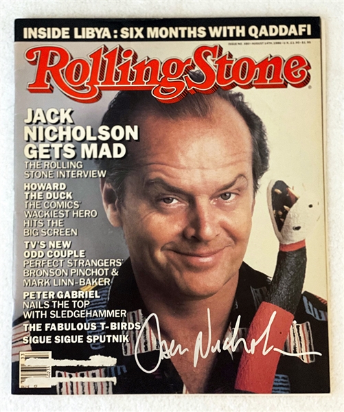Jack Nicholson Signed 1986 Rolling Stone Magazine (Beckett/BAS LOA)