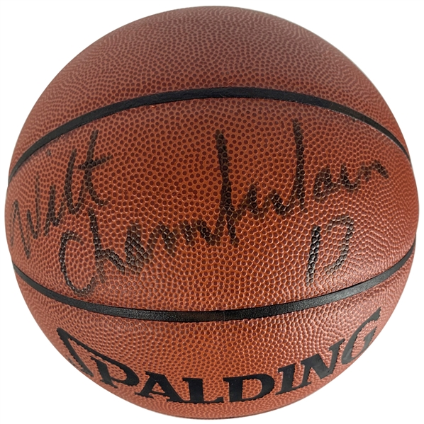 Wilt Chamberlain Signed Spalding NBA I/O Basketball (Beckett/BAS)