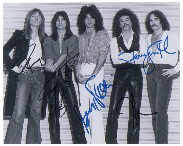Journey Rare Group Signed 8" x 10" Photograph w/ All Five Members! (Beckett/BAS)
