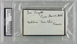 ULTRA-RARE Jean Bugatti Vintage Signed Album Page - The First to Ever Surface! (PSA/DNA Encapsulated)