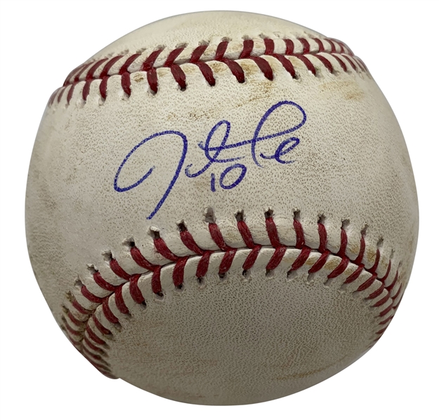 Justin Turner Signed & May 15th, 2019 Game Used OML Baseball Hit by Turner! (PSA/DNA & MLB)