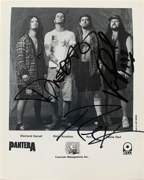 Pantera Vintage Group Signed 5" x 6" ATCO Promotional Photograph (Beckett/BAS Guaranteed)