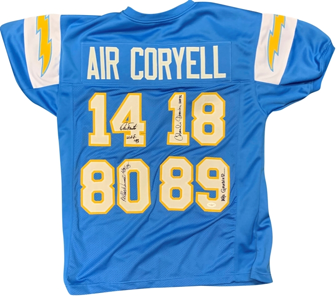 SD Chargers Signed "Air Coryell" Jersey w/Fouts, Joiner, Chandler & Winslow (JSA)