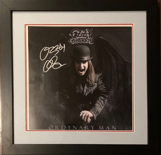 Ozzy Osbourne Signed "Ordinary Man" Album Cover in Framed Display (Beckett/BAS COA)