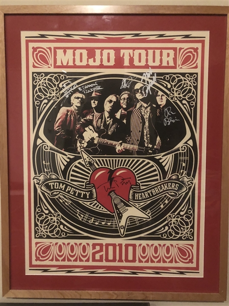 Tom Petty & The Heartbreakers RARE Group Signed 2010 Mojo Tour Promo Poster in Framed Display (Beckett/BAS Guaranteed)