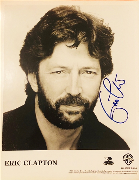 Eric Clapton Signed 8" x 10" Warner Bros Publicity Photo (John Brennan Collection)(Beckett/BAS Guaranteed)