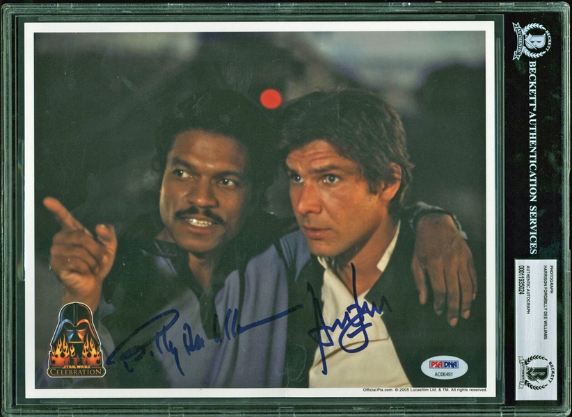 Harrison Ford & Billy Dee Williams Dual Signed 8" x 10" Photo from "Empire Strikes Back" (Official Pix)(PSA/DNA)(Beckett/BAS Encapsulated)