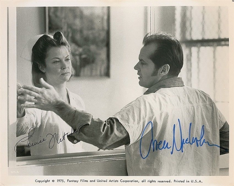 Jack Nicholson & Louise Fletcher Vintage Signed "One Flew Over the Cuckoos Nest" 8" x 10" c. 1975 Promotional Photograph (PSA/DNA)