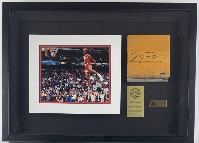 Michael Jordan Signed Ltd Ed Chicago Stadium Floor Relic Display (UDA)