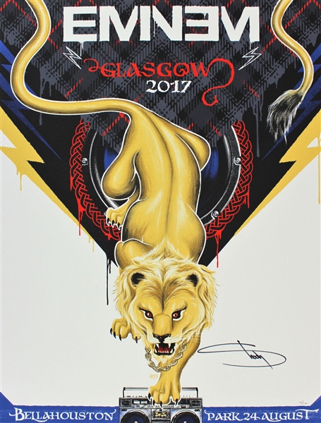 Eminem Signed 18" x 24" Limited Edition Glascow Concert Poster (JSA LOA)