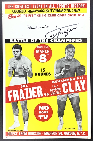 Muhammad Ali & Joe Frazier Dual Signed Original 1971 Closed-Circuit Fight Poster (JSA)