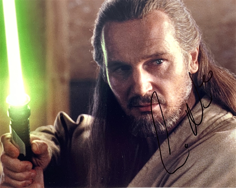 Liam Neeson ULTRA RARE Signed 8" x 10" Photo as Qui-Gon Jinn from "Star Wars: The Phantom Menace" (Steve Grad Collection)(Beckett/BAS Guaranteed)