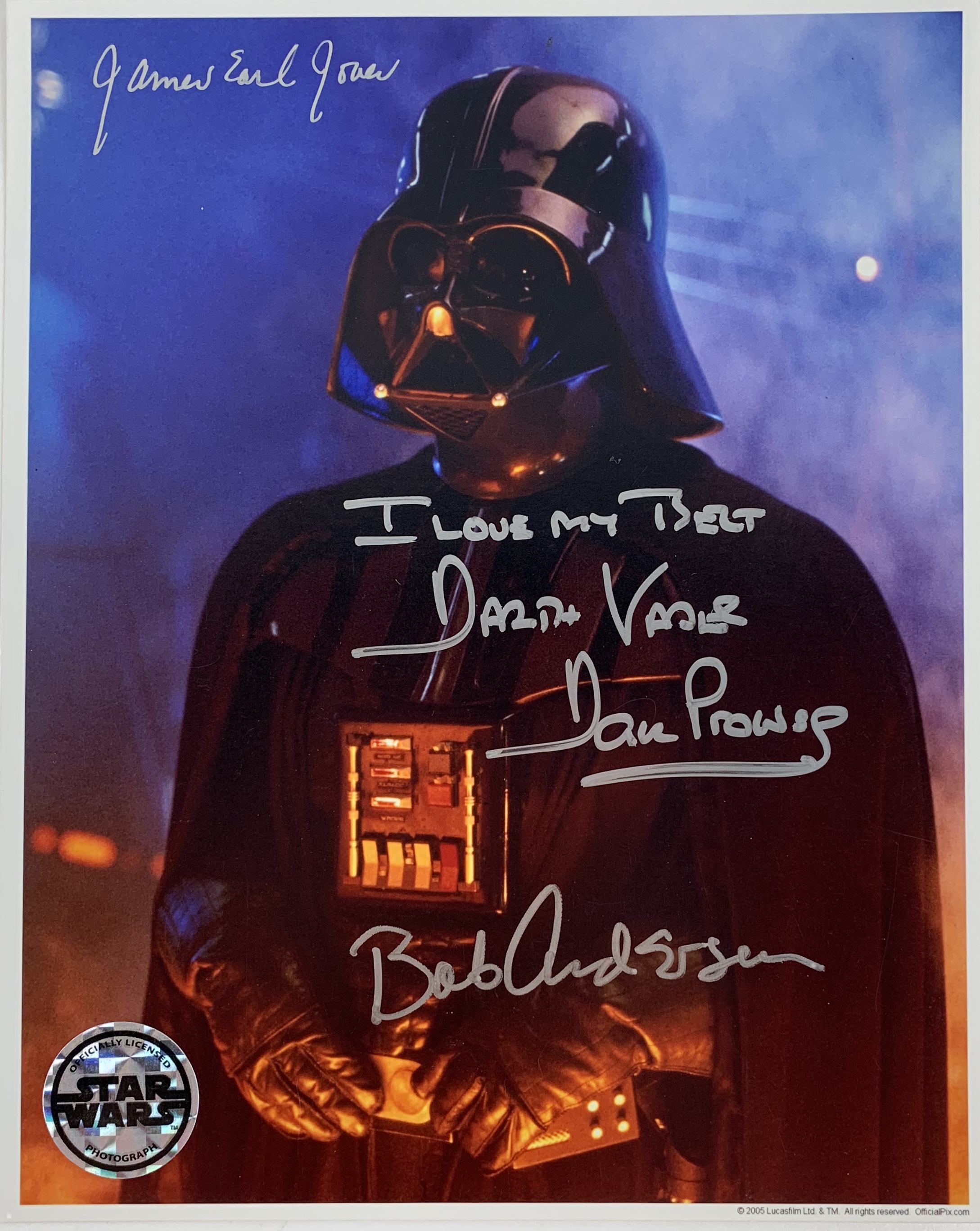 darth vader signed memorabilia