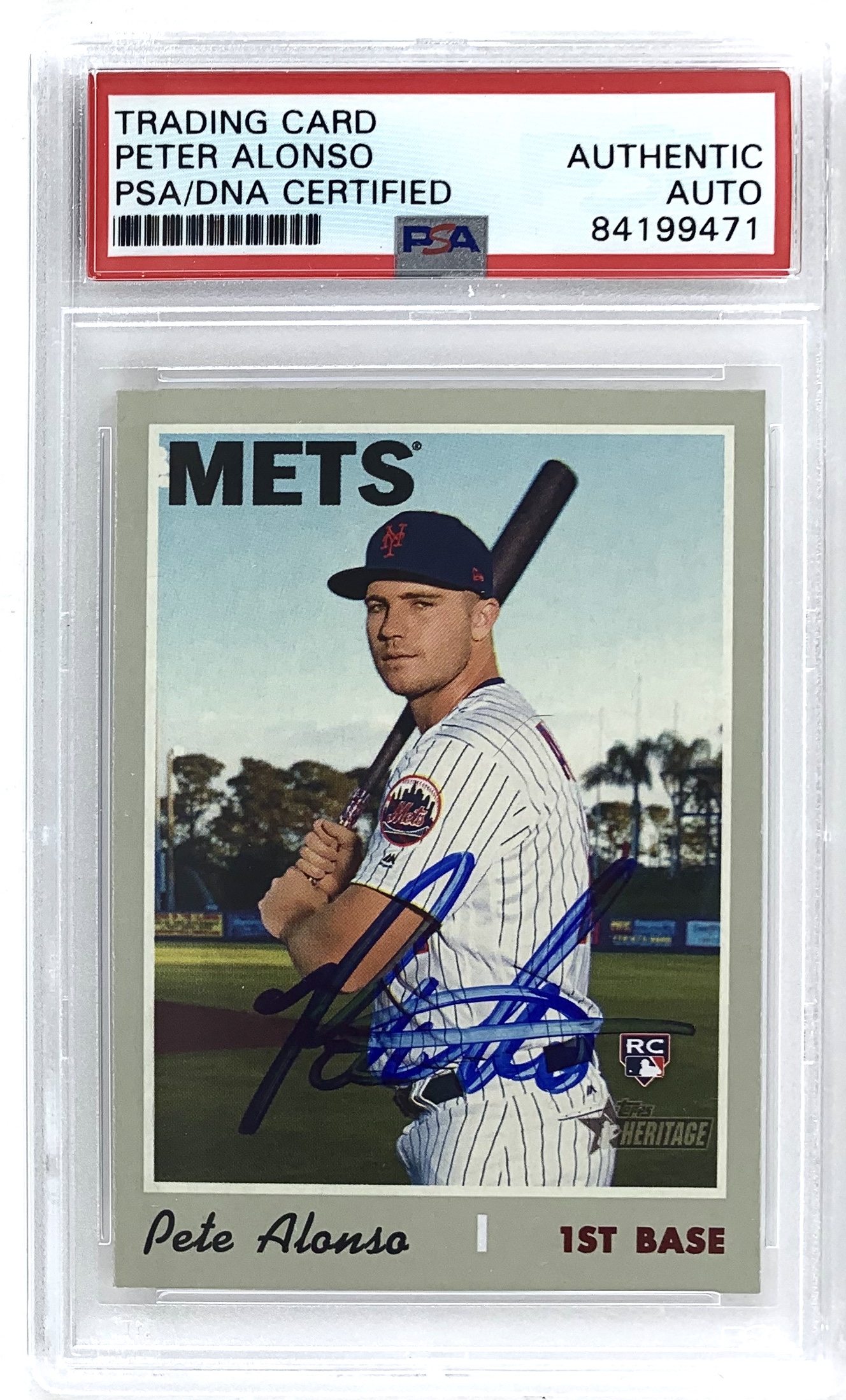 Lot Detail - Pete Alonso Signed 2019 Topps Heritage #519 Rookie Card