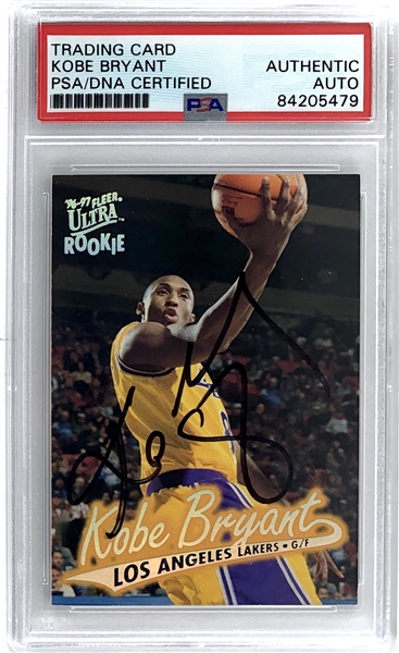 Kobe Bryant Signed 1996-97 Fleer Ultra Rookie Card #52 (PSA/DNA Encapsulated)