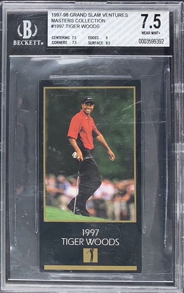 Lot Detail - Tiger Woods 1997-98 Grand Slam Ventures Rookie Card :: BGS ...