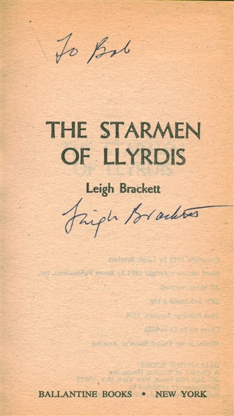 TESB: Leigh Brackett Rare Signed "The Starmen of Llyrdis" Softcover Book (Beckett/BAS Guaranteed)